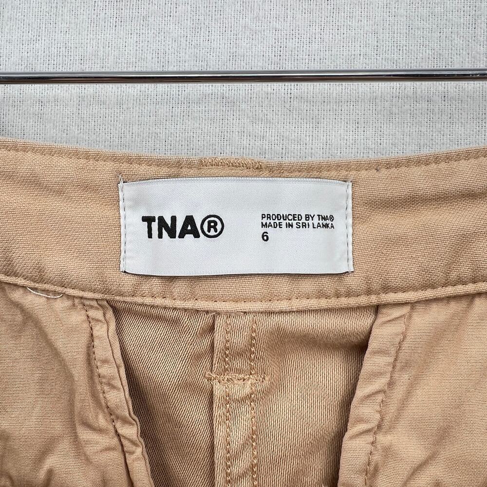 ARITZIA TNA Supply Cargo Pants Womens 6 Tan High Rise Wide Straight Leg Casual - Picture 12 of 16
